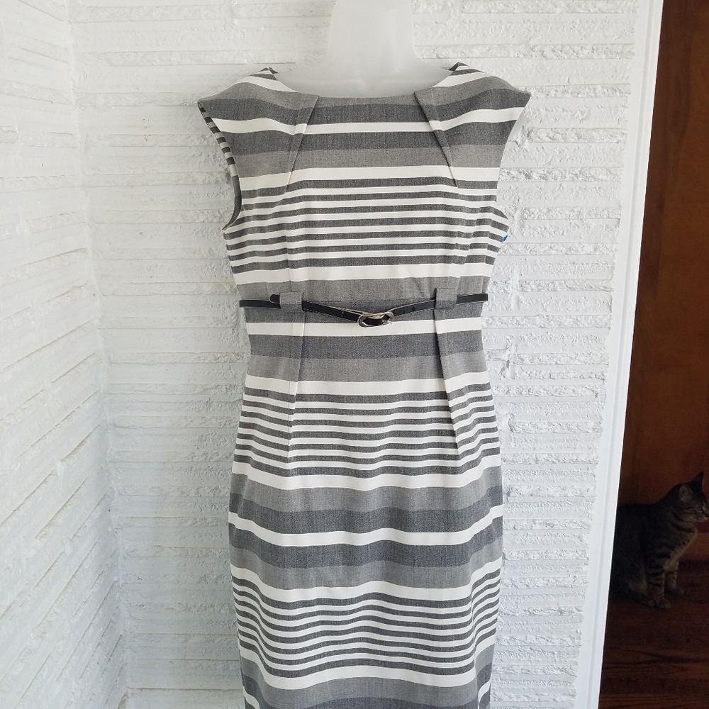 Calvin Klein gray striped dress